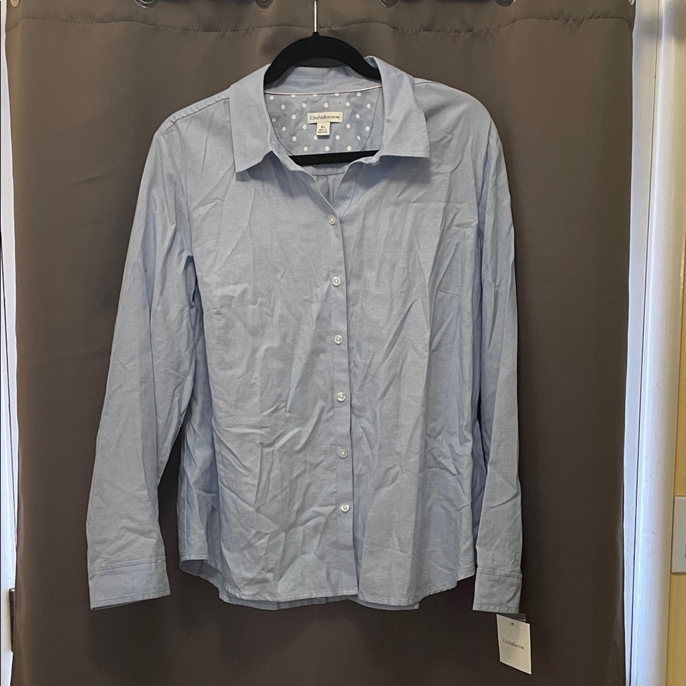 Croft & Barrow Light Blue Casual Button-Down Shirt